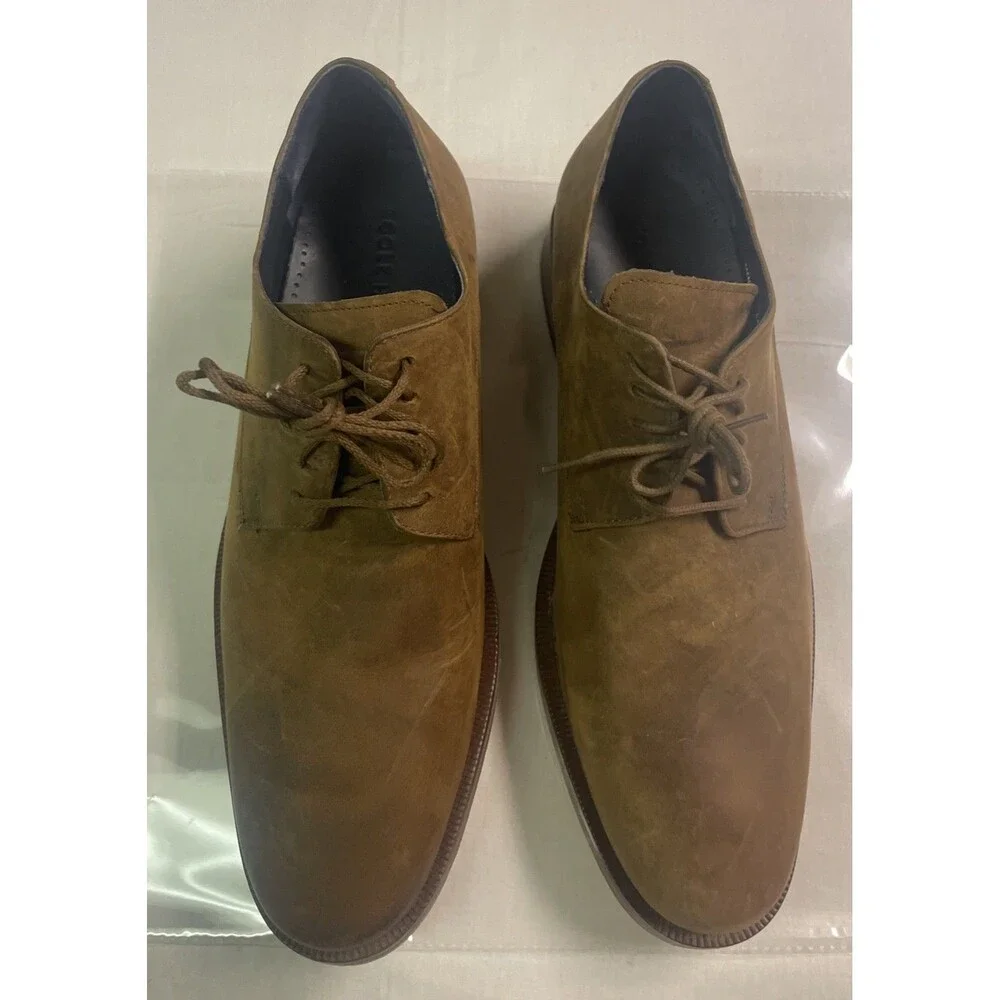 Cole Haan Mens Brown Suede Oxford Lace Up Shoes Business Casual Size 9M